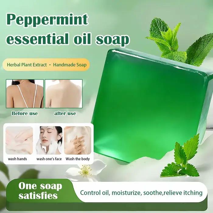 Peppermint Essential Oil Soap Refreshing & Cooling Flower Water Bath Bar