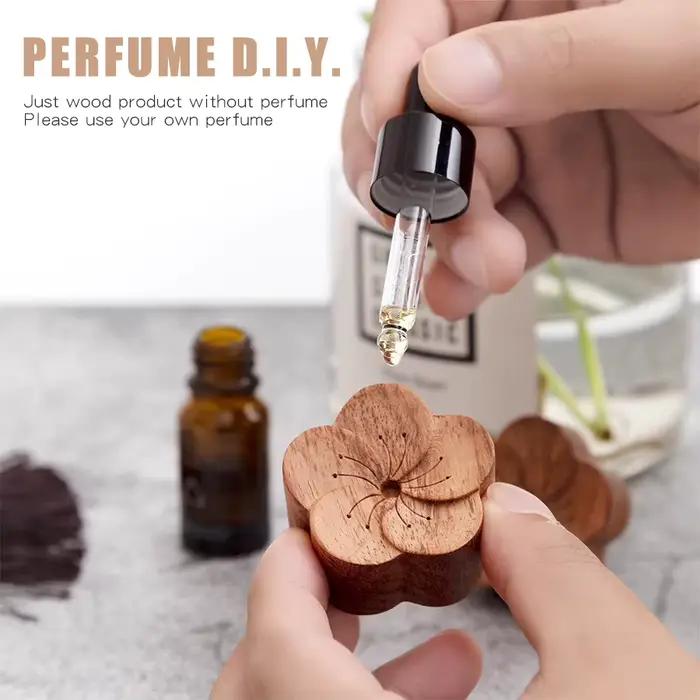 Pas de parfum bricolage parfum fleur en bois désodorisants de voiture clip de ventilation ornements sortie diffuseur d'arôme accessoires de décoration femmes