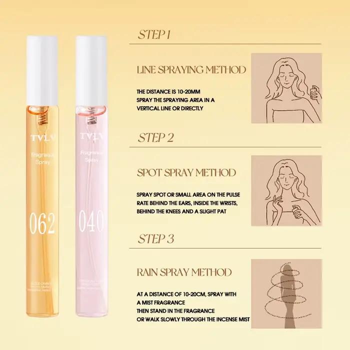Ensemble de 5 mini-sprays parfumés - Format voyage portable, parfum d'été rafraîchissant longue durée pour femmes