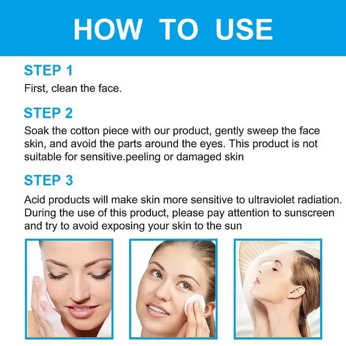MELAO Peel Water Sérum Glycolique pour le visage Exfolie et minimise les pores Réduire les défauts d'acné et l'apparence du vieillissement et des cicatrices