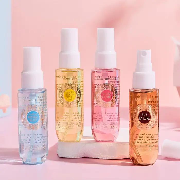 Coffret de 4 parfums pour femmes, fragrance douce, non irritante, longue tenue, sans alcool, spray pour le corps, cadeau idéal pour les filles