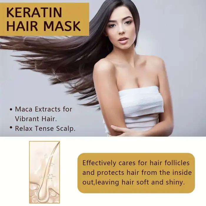 Masque capillaire magique à la kératine, réparation rapide en 5 secondes, cheveux crépus endommagés, doux, lisse, brillant, lissage, hydratant en profondeur, soins capillaires