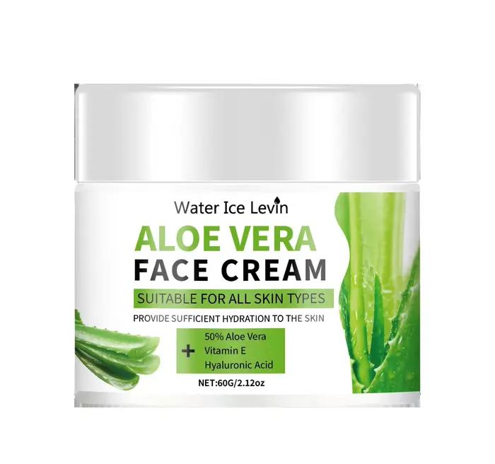 Crème pour le visage à l'aloe vera, hydratant hypoallergénique pour hommes et femmes, contient de l'acide hyaluronique et du collagène, convient à tous les types de peau, apaisante et hydratante, non