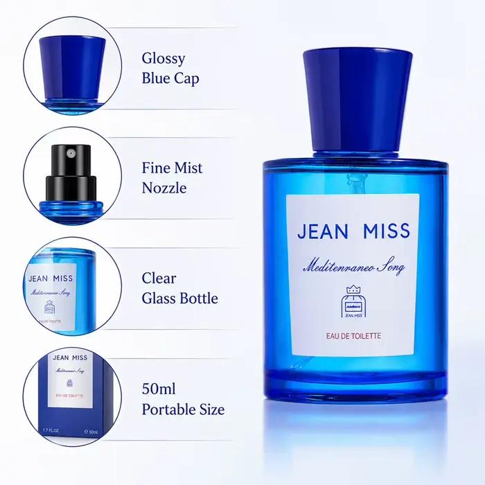 EDT Parfum Homme Femme Agrumes Océaniques 50ml Méditerranéen Longue Durée Eau de Toilette Fraîche Usage Quotidien Marque Parfumée