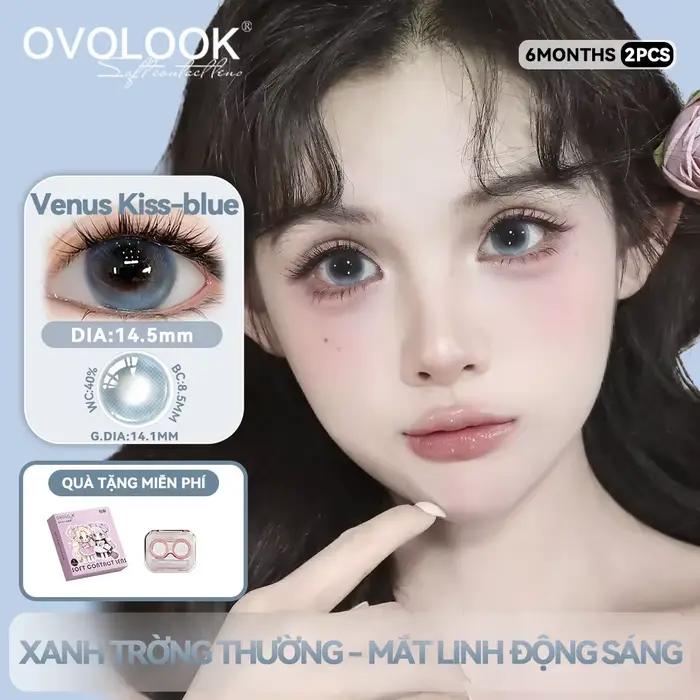 OVOLOOK - 2 paires de lentilles de contact colorées effet nacré bleu brillant