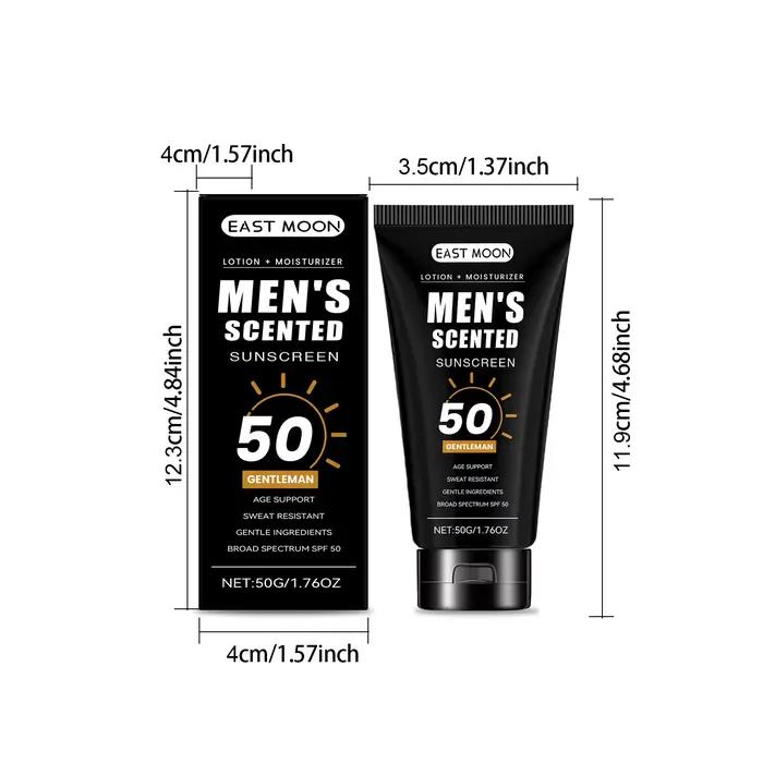 Crème solaire hydratante pour hommes SPF 50 Protection UV