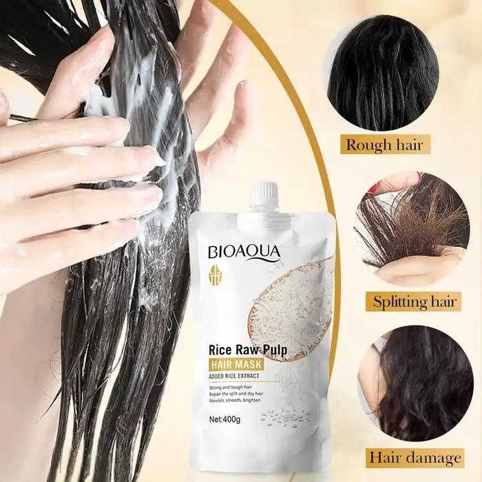 Masque capillaire à la kératine magique au riz, réparation en 5 secondes des cheveux crépus endommagés, doux, lisse, brillant, hydratant, nourrissant, soin des racines