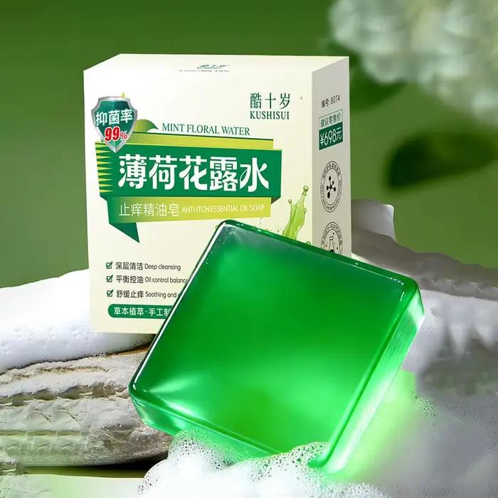 Peppermint Essential Oil Soap Refreshing & Cooling Flower Water Bath Bar