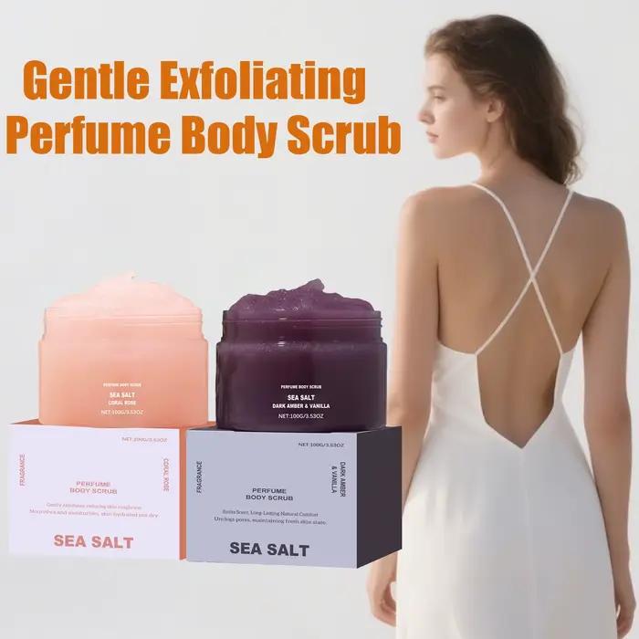 Parfum gommage corporel hydratant lissant peau exfoliant naturel sel Rose corail ambre vanille parfum hydratant nettoyage de la peau