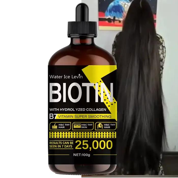 Huile capillaire à la biotine - Vitamines liquides pures pour les soins des cheveux, ajoute de la brillance aux cheveux - Unisexe