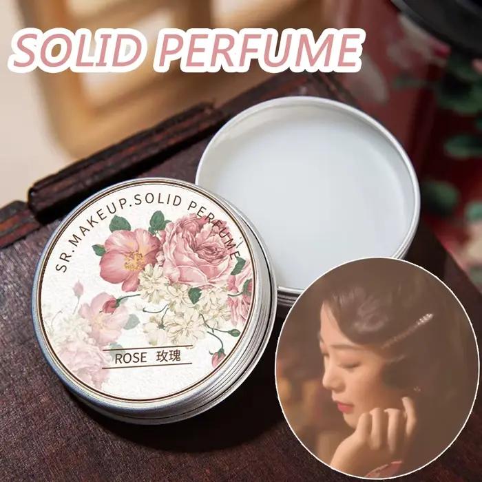 Baume de parfum solide floral avec odeur de pivoine portable pour femmes et hommes pour diverses occasions et cadeaux d'anniversaire