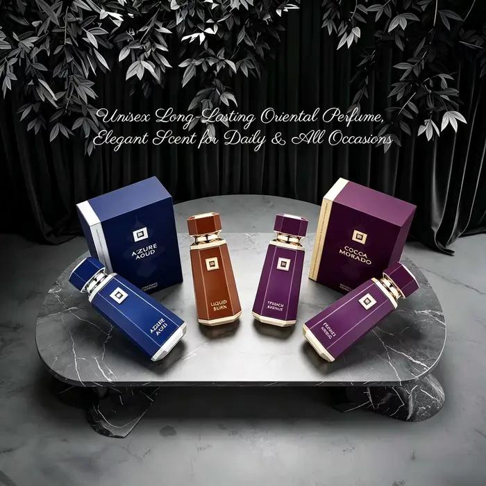 Eau de Parfum Longue Durée Arabe Brun Cocoa Morado Azzure Aoud French Avenue Parfum Boisé Épicé Vanille pour Homme