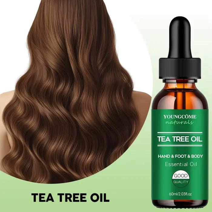 Huile essentielle d'arbre à thé pour soins de la peau, massage, douche, diffuseur huile essentielle relaxante pour le visage, le corps, les ongles, les cheveux, les soins de la peau