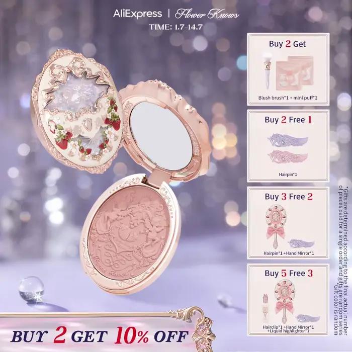 Flower Knows Strawberry Rococo Series Blush en relief 5g Blush en poudre