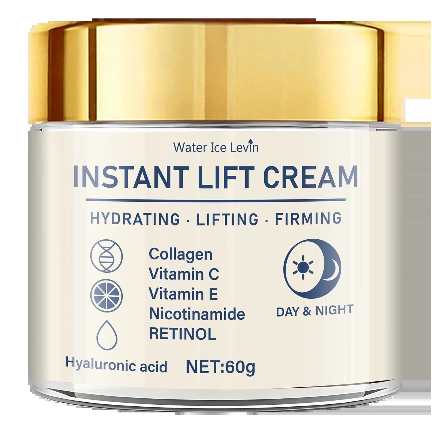 Crème raffermissante et liftante pour le visage - Riche en acide hyaluronique et en rétinol, resserr