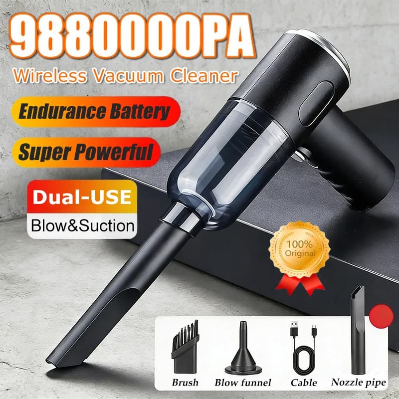 Aspirateur 9880000PA 120W sans fil, super puissant, 2 en 1, humide et sec, double usage, portable, a