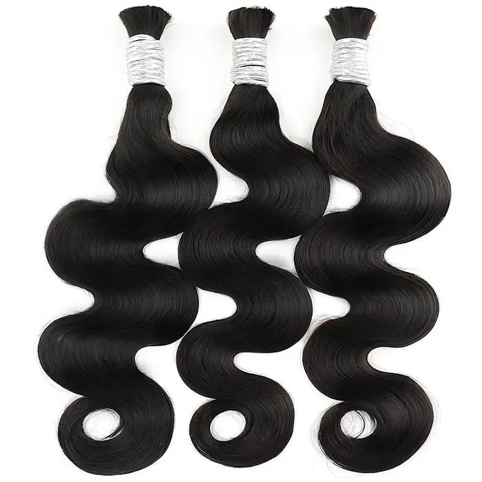 Extensions de cheveux humains 100% naturels, qualité 12A, style Deep Wave, sans trame, couleur unie, bouclés, pour tresses bohèmes, cheveux vietnamiens, lot de 30 pouces