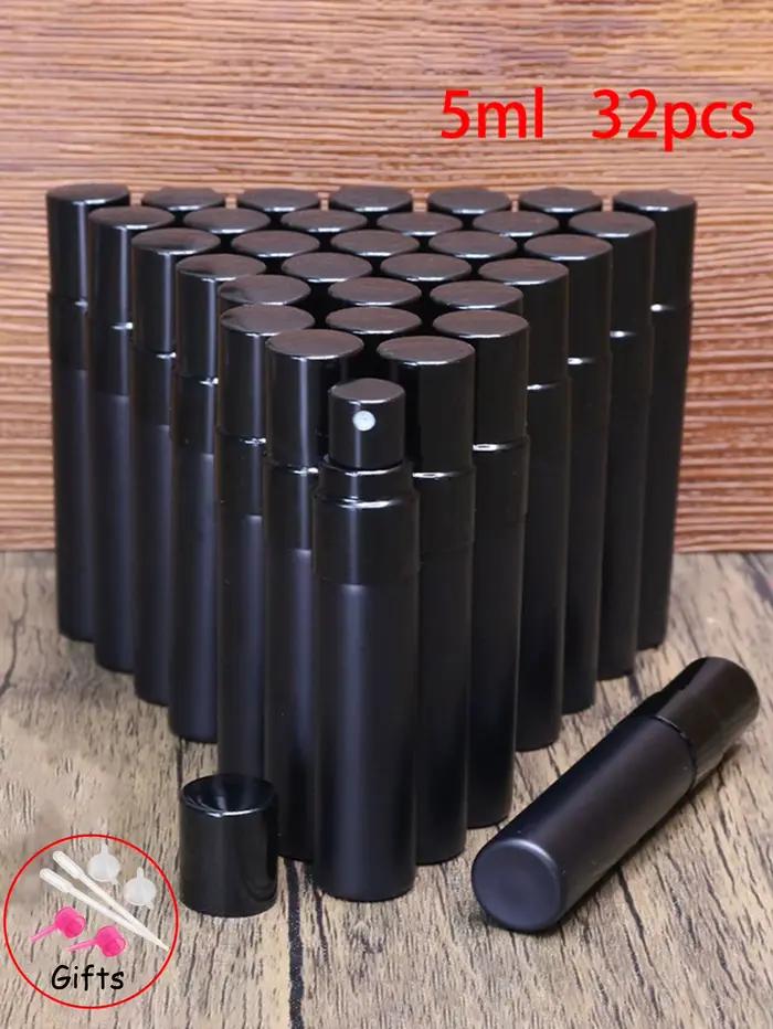 32/56 pièces, flacon de parfum noir givré de 10/5 ml avec 6 outils, flacon pulvérisateur rechargeabl