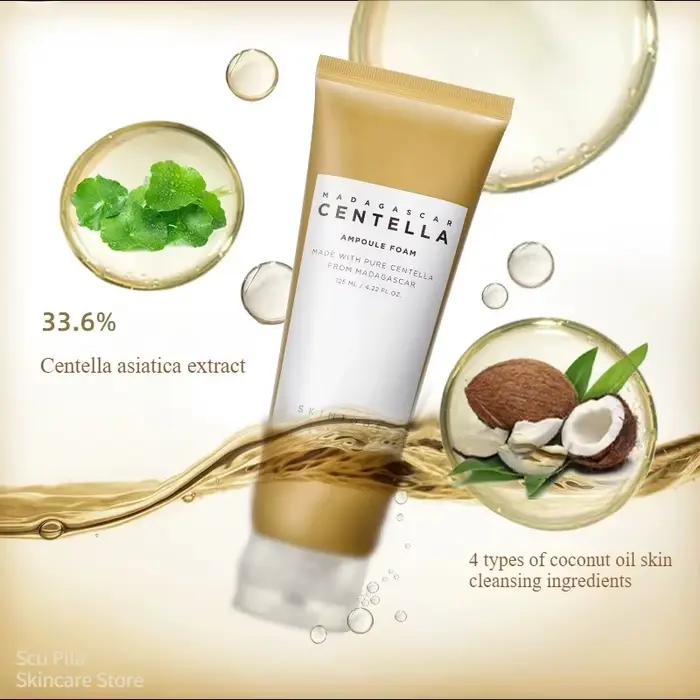 Nettoyant Moussant Visage Coréen à la Centella, Ampoule Nettoyante Douce pour le Contrôle des Pores