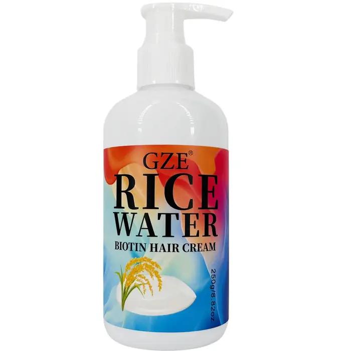 GZE riz eau biotine crème capillaire cheveux forts hydratant en profondeur pour tous les Types