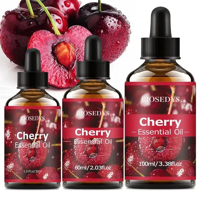 Huile essentielle de cerise, huile parfumée aux notes fruitées et sucrées pour diffuseurs, projets de bricolage et aromathérapie, parfum frais et fruité.