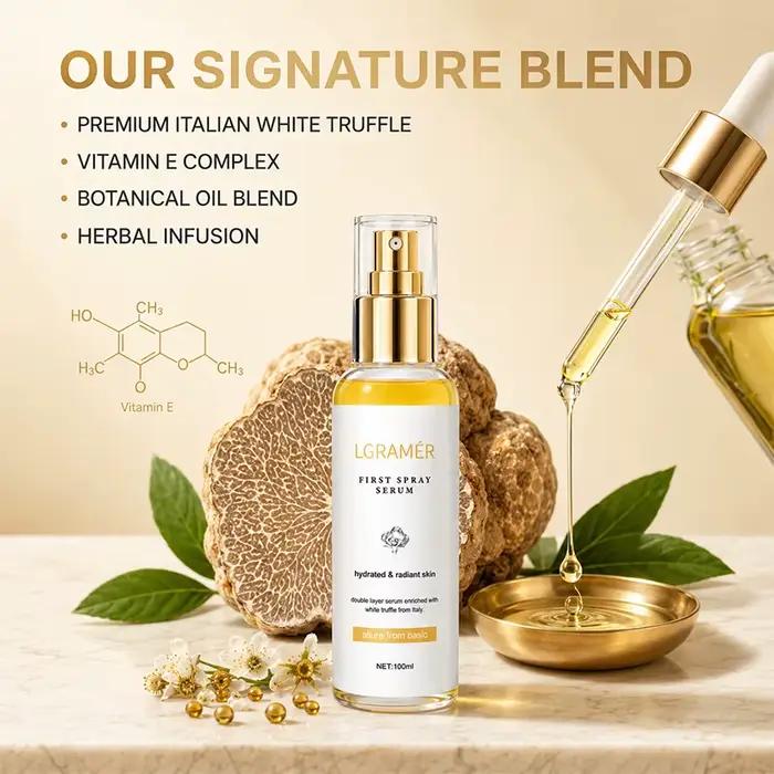 Sérum en spray à la truffe blanche 100 ml, soin vegan, spray facial hydratant multifonctionnel, adapté à tous les types de peau