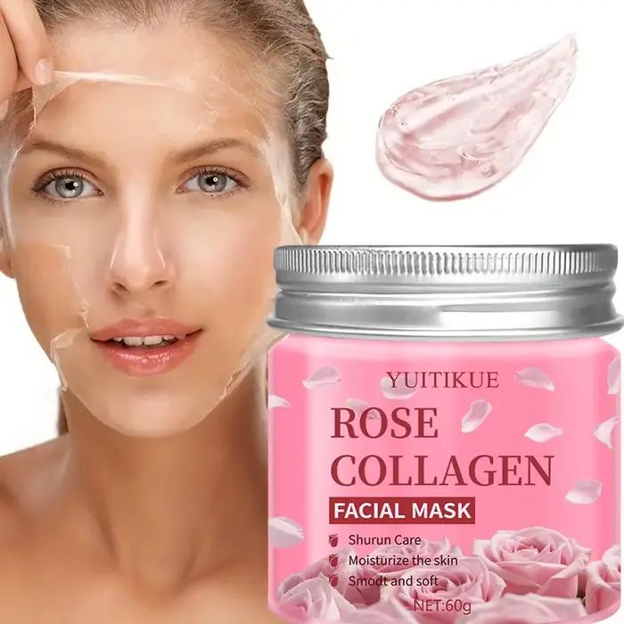 Masque facial au collagène rose pour la réparation nocturne