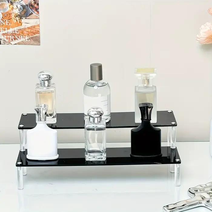 Présentoir multifonctionnel pour parfum, 1 pièce, organisateur de bureau en acrylique noir/Transparent pour cosmétiques et Bracelets, idéal pour