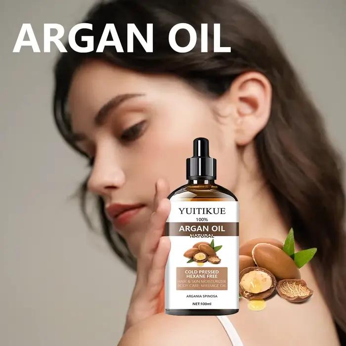 Huile d'argan marocaine 100 % pure, adaptée au massage des cheveux, de la peau et du corps, nourrit, répare et hydrate.