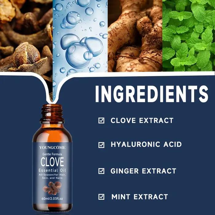 Huile Essentielle de Clou de Girofle Pure Biologique Soins Visage Hydratant Réparateur Anti-Âge Occasions Spéciales