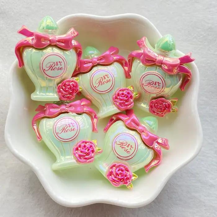 6 pièces, nouvelle série de flacons de parfum en résine mignons, à dos plat, pour scrapbooking, bric