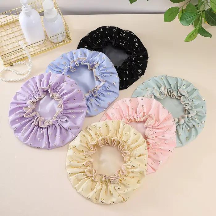 Chapeau de bain imperméable pour femmes double couche élastique accessoire de salle de bain chic pour les occasions quotidiennes et spéciales
