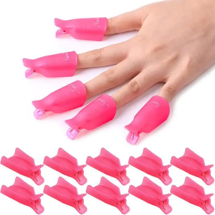 LULAA 10 pièces/16 pièces en plastique Nail Art tremper capuchon pince UV Gel dissolvant de vernis outil d'emballage pour l'élimination des ongles tremper Clips