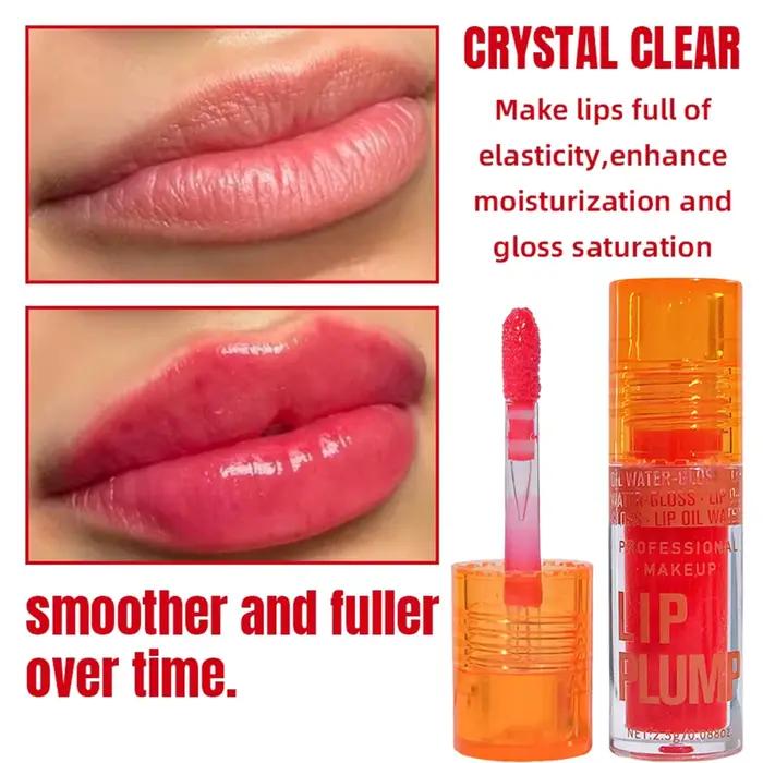 Huile à lèvres cerise dodue – Sérum hydratant brillant à lèvres, volume et brillance imperméables longue durée, non collant, unisexe, maquillage de vacances
