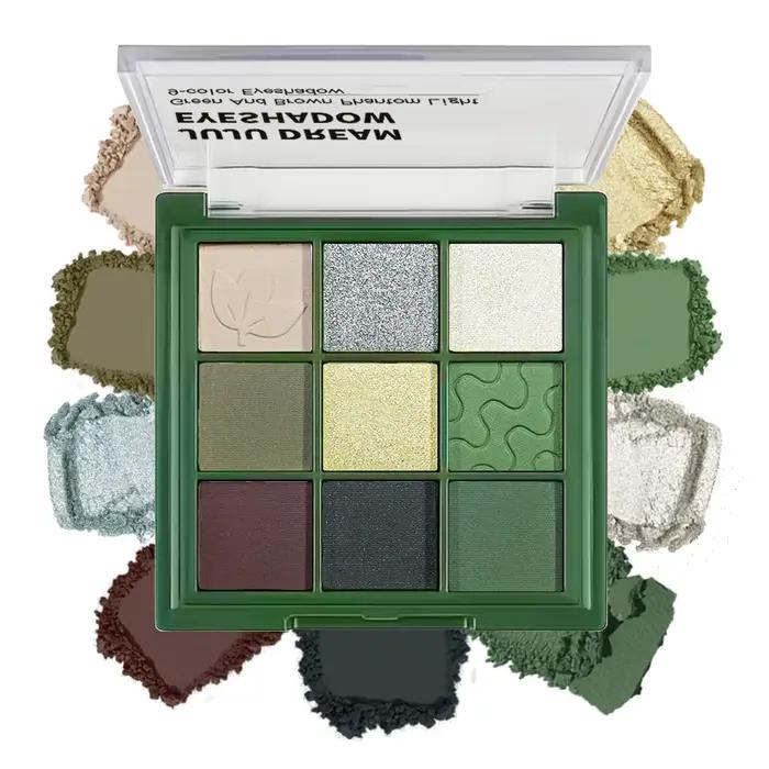Palette de fards à paupières 9 couleurs ton vert