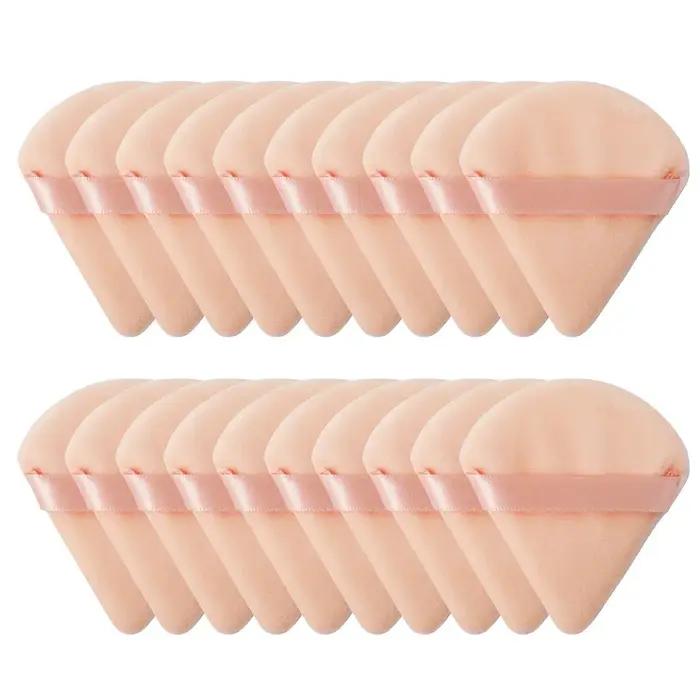 10/20 pièces Triangle velours poudre bouffée Pizza farines Mini visage maquillage éponge cosmétiques lavable léger outil
