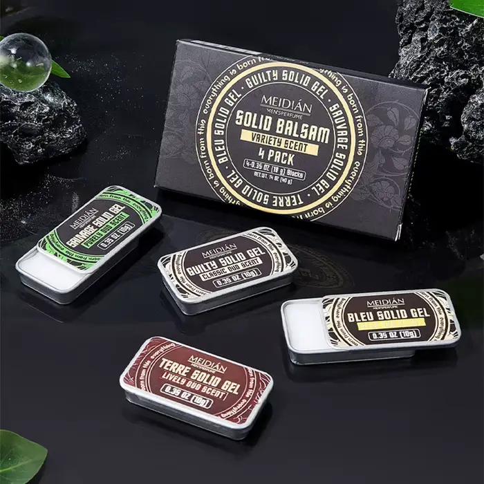 Lot de 4 parfums solides pour homme, parfum de phéromones, parfum naturel longue durée, senteur florale fruitée, déodorant solide de poche