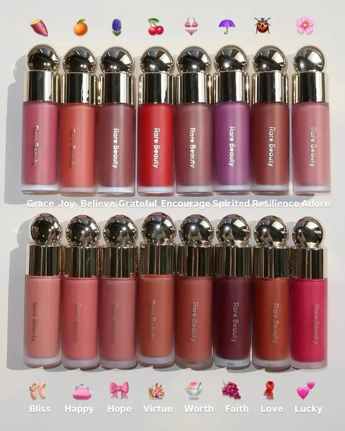 Rare Beauty Maquillage Liquide Fard à Joues Waterproof et Longue Tenue Nourrissant Happy Hope Love Joy Lucky Worth avec Boîte