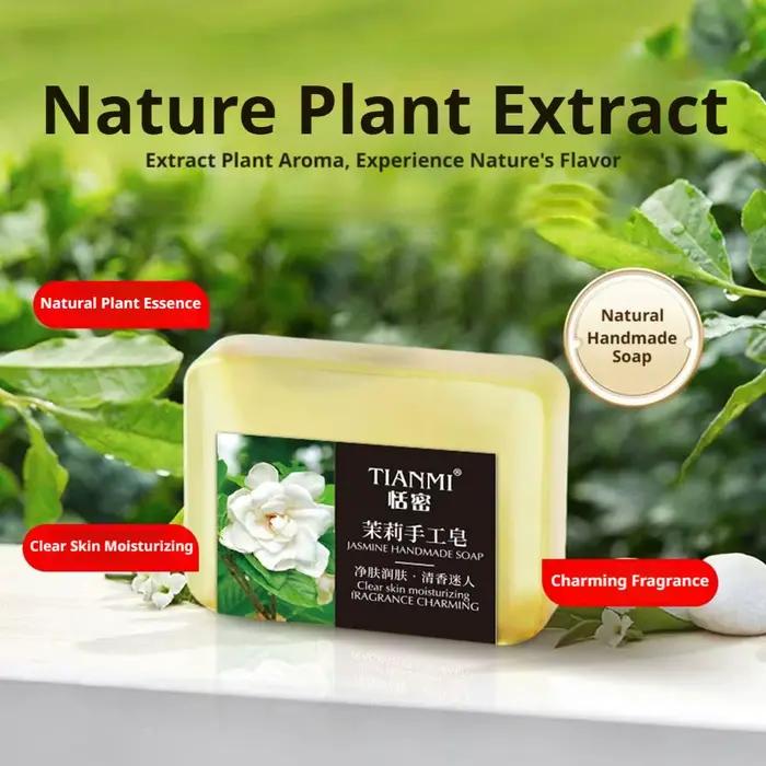 Savon artisanal au jasmin, riche en extrait de jasmin, adoucit les peaux rugueuses, reconstitue l'hydratation et nettoie