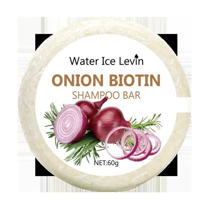 Savon shampooing à la biotine et à l'oignon 60g pour le soin du cuir chevelu et des cheveux, hydrate