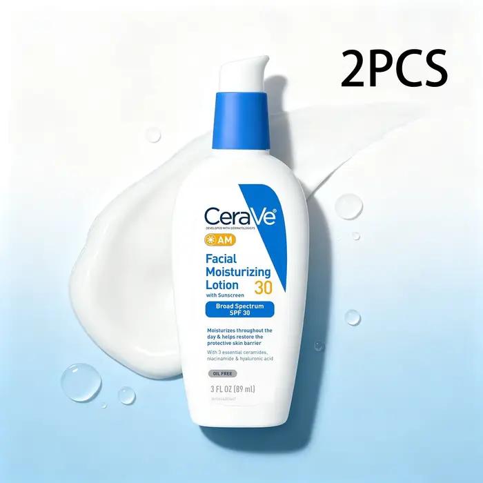 Lotion hydratante visage matinale cerauve spf 30 protection solaire large spectre hydratation peau douce lumineuse