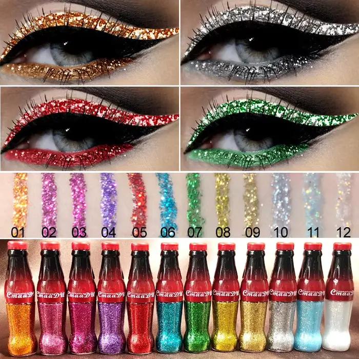 Eyeliner liquide professionnel métallique/pailleté