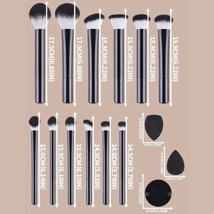 Ensemble de pinceaux de maquillage créatifs et multifonctionnels, 15 pièces, pour le maquillage