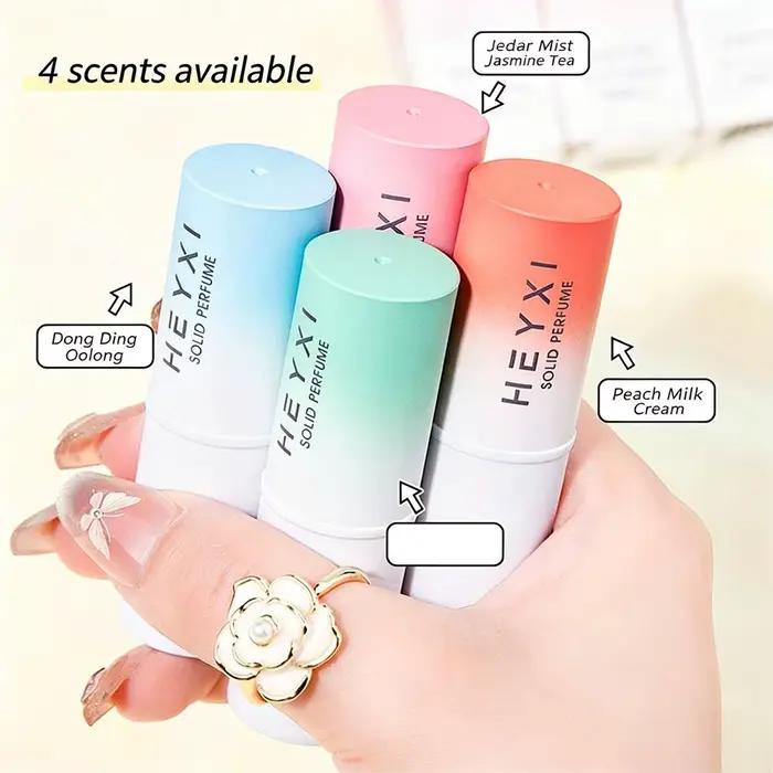 Baume de parfum solide portable aux senteurs fraîches naturelles