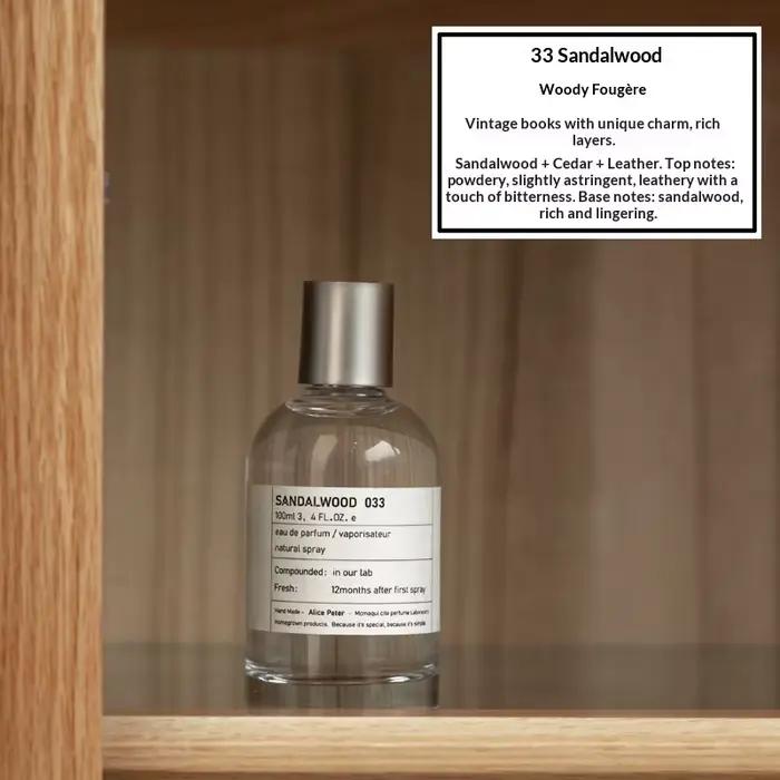 Parfum de marque 50ML 100ML, parfum unisexe au bois de santal, parfum pour femme, vaporisateur, long