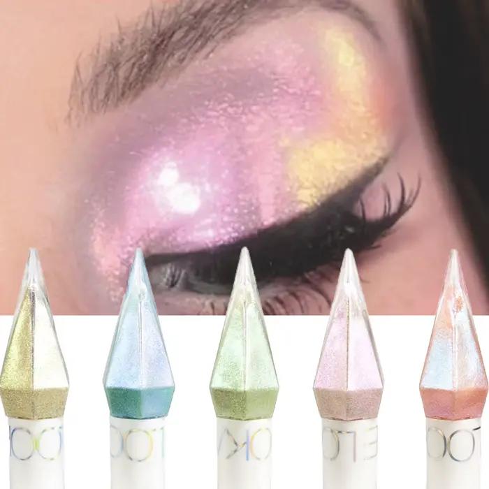 Fard à paupières liquide caméléon hautement pigmenté, dégradé métallique, pailleté, imperméable, effet caméléon optique, maquillage pour les yeux