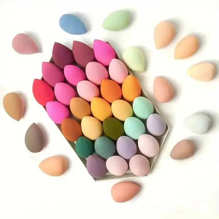 Éponge de maquillage sans latex, sans parfum, 20 pièces, houppette de maquillage humide et sèche, adaptée à tous les types de peau, couleurs aléatoires