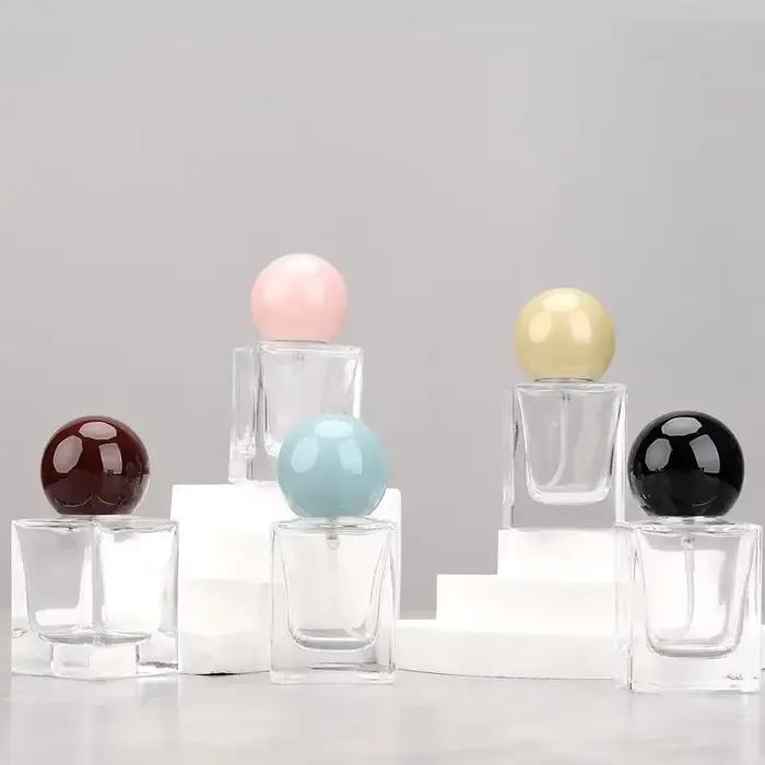 Flcopropriété pulvérisateur de parfum portable avec couvercle rond, d'extraction de voyage, liquide de parfum, verre, quotidien, cosmétique, africain, HI, 30ml, 1 pièce