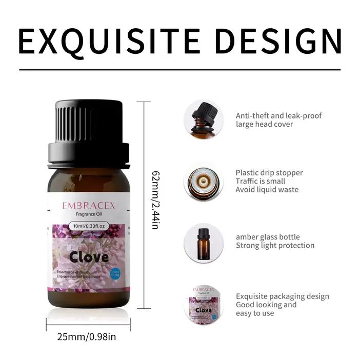 Huile Essentielle de Clou de Girofle 10ml pour Relaxation et Loisirs Créatifs de Haute Qualité Aromathérapie Parfum Naturel Maison Occasions Spéciales Cadeau Bien-être