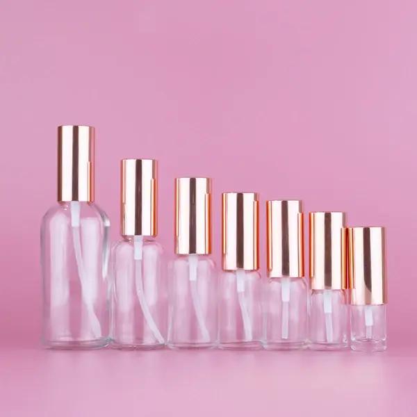 Flcopropriété pulvérisateur de parfum portable, bouteille en verre clair, rose rose, pulvérisateur conviviale ré, récipient cosmétique, soins de la peau, quotidien, illable, voyage, eau